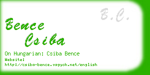 bence csiba business card